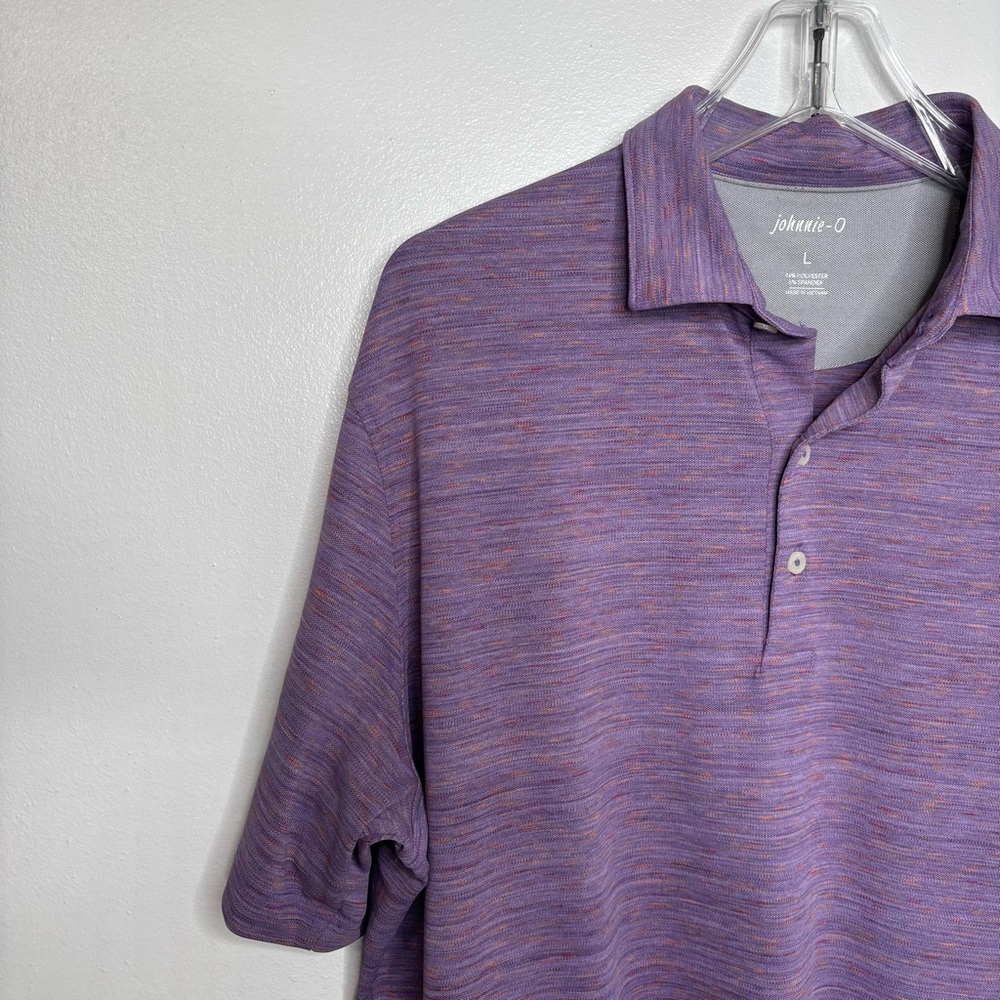 johnnie-O Hale Polo Shirt Purple Space Dye Performance L - Picture 2 of 8
